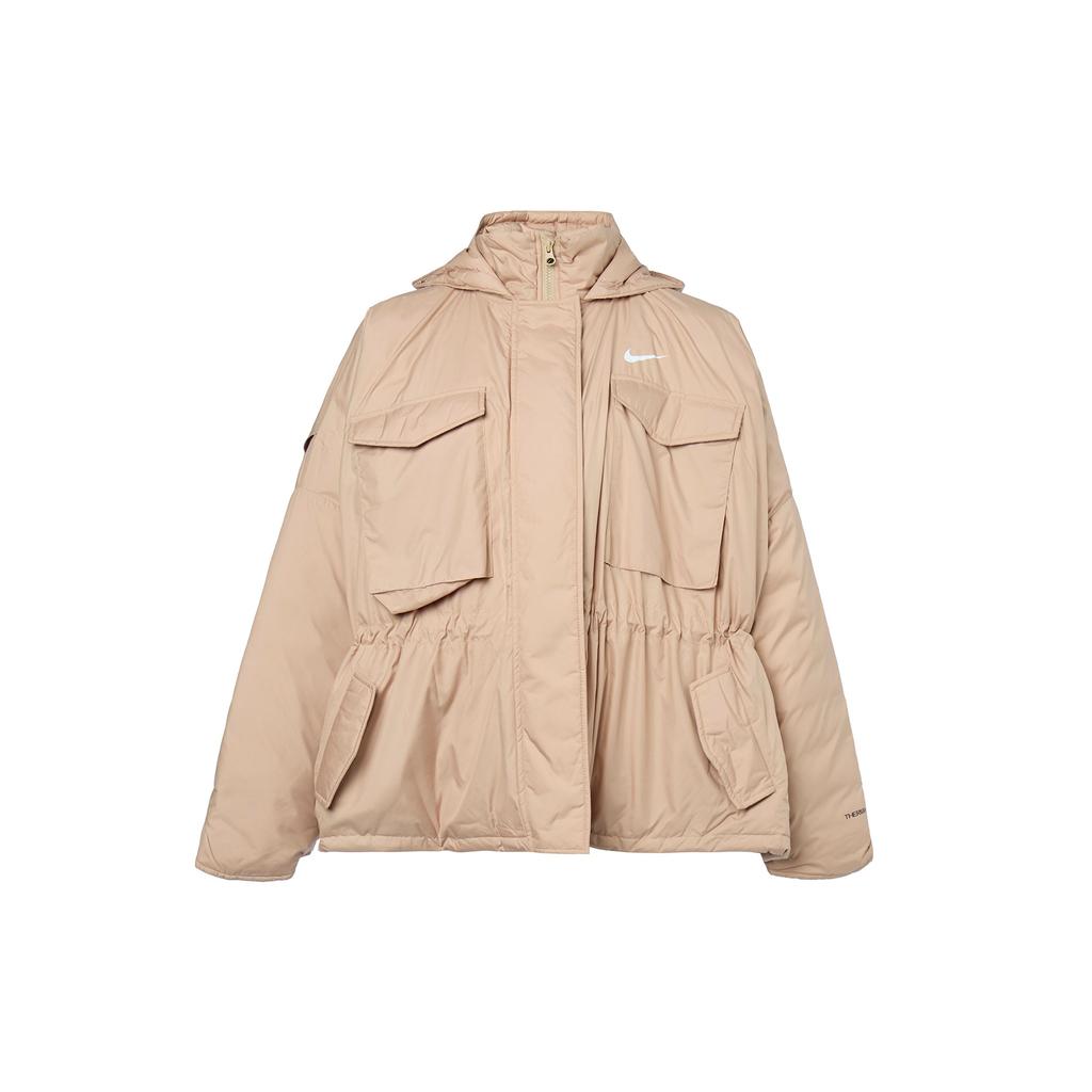 Nike Therma-Fit Repel M65 однотонная свободная хлопковая куртка с капюшоном и длинными рукавами женская куртка цвета хаки и белого цвета DD4649-200