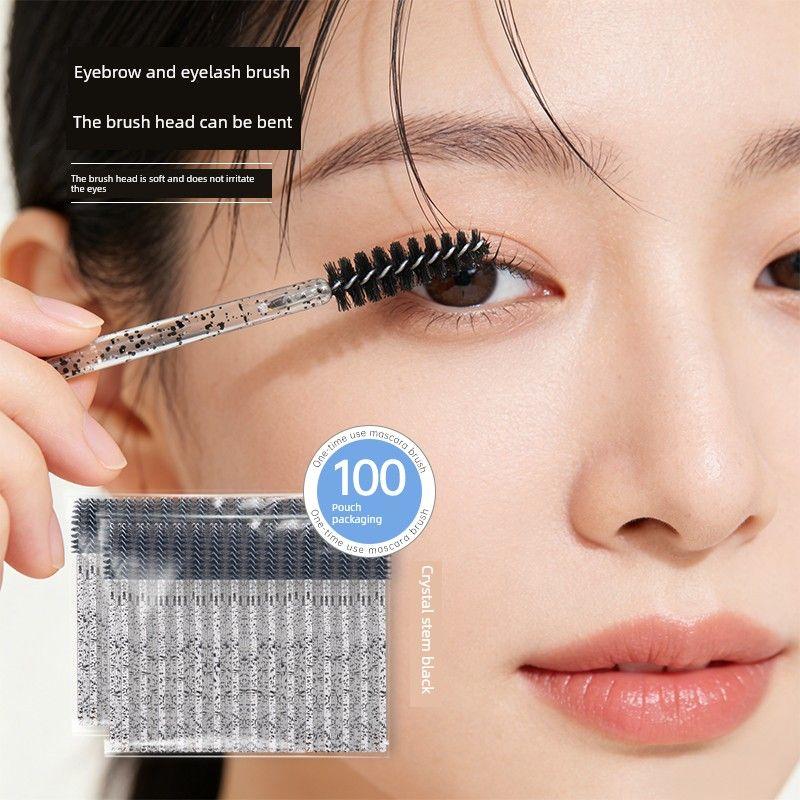 Spiral Crystal Eyelash Brush, Bendable Disposable Eyebrow Brush, Portable Eyelash Tool, Eyelash-Specific Brush, Eyebrow Comb