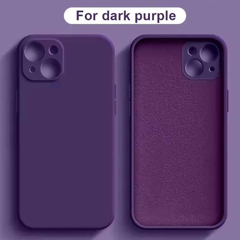 Фиолетовый Для Для Iphone 16 Жидкий Силикон Чехол для Телефона 11 12 13 14 1 Pro Max Mini X XS XR 7 8 14 1 16 Plus Чехол с Полной Защитой
