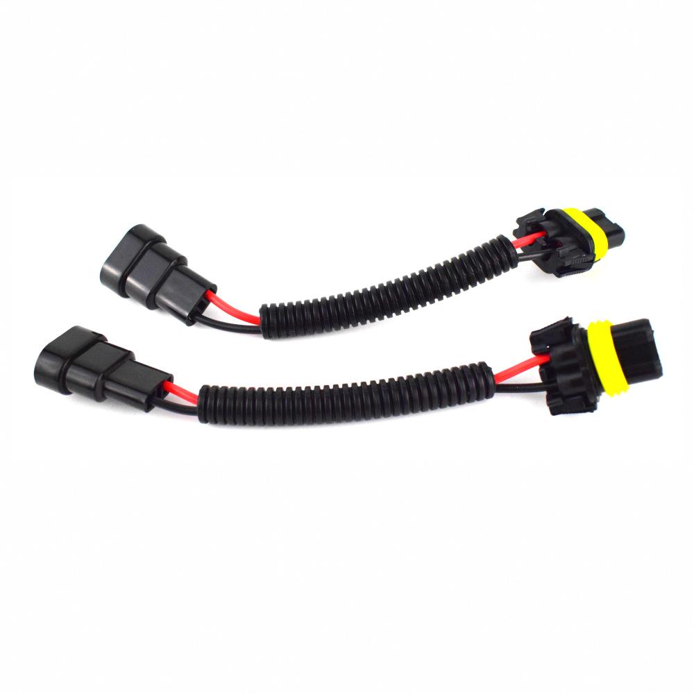 2Pcs H11 Male To HB3 9005 HB4 9006 Female Plug Connector Wiring Harness Car Headlight Fog Light Socket Adapter Cable