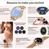 2025 Fashion Luxury Gold Women Smart Watch Heart Rate Blood Oxygen Sleep Monitoring Diamond Bracelet Bluetooth Call Smartwatch Ladies