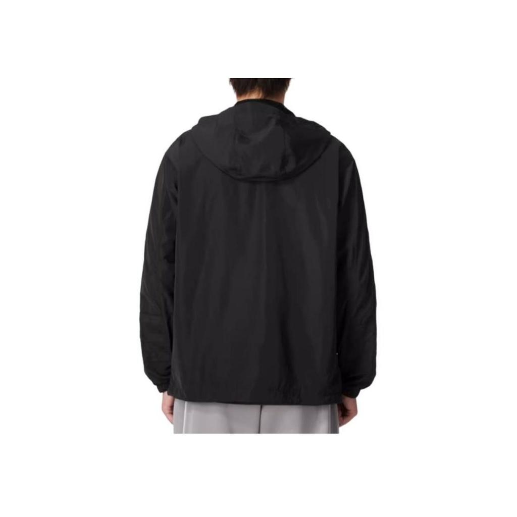 adidas Ветровка Originals Atlanta, однотонная, на молнии, спортивная, с капюшоном, мужская, черная, JD6392