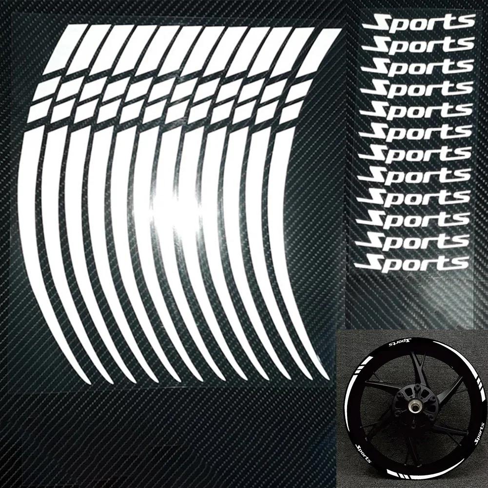 12pcs Motorcycle Hub Stickers Sport Stripe Wheel Rim Waterproof Vinyl Decals 18-21in Wheel Decal Motocross Bike Wheels Stickers
