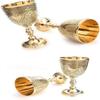15.24 Cm Chalice Goblet Royal Brass Wine Cups of King Arthur Renaissance Medieval Goblet Gifts for Communion Cups, Christmas Pack of 4 Wine Cups
