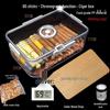 Professional Cedar Wood Cigar Humidor for 80 Imported Cigars - Sealed Aging Box Set Gift