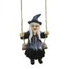 Halloween Swing Ghost Statue Resin Ghost Dog Witch On A Swing Figurine Outdoor Tree Hanging Ornament for Garden Patio Lawn Yard Decor