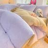 Thickened Milk Fleece Four-Piece Set, Milk Fleece Coral Fleece Bed Sheet Quilt Cover Double-Sided Flannel Bed Three-Piece Set