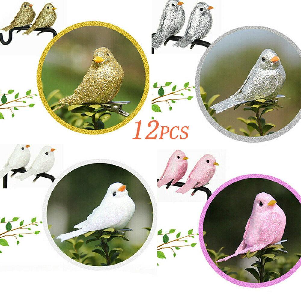 12шт мини-поддельные птицы искусственные птицы домашний декор рождественской елки