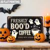 Funny Coffee Bar Wall Art Sign 2D Flat Ghost Themed Hanging Plaque Cafe Retro Coffee Sign  Entryway