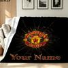 1PC Manchester United F Custom Name Patterned Flannel Blanket Suitable For All Seasons for Home Decor Warmth and Comfort Gifts Holiday Present