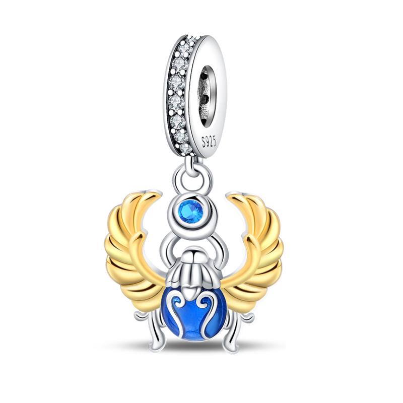 925 Серебряный Цвет Фараон Пирамида Паук Сглаза Бастет Подвески Бусины Подходит Diy 925 Оригинальные Браслеты Изысканные DIY Ювелирные Изделия Для Вечеринки