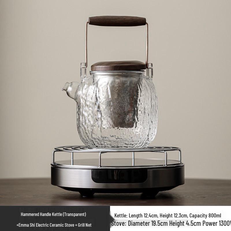 Стеклянный чайник и набор для заваривания для индукционной плиты: Белый горшок для варки, приготовления на пару и заваривания полезного чая дома