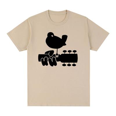 Футболка Woodstock Bird Guitar Винтажная 1969 года Смешная Новинка Хлопок 50-летие Мужская Футболка Новая Футболка Женские Топы