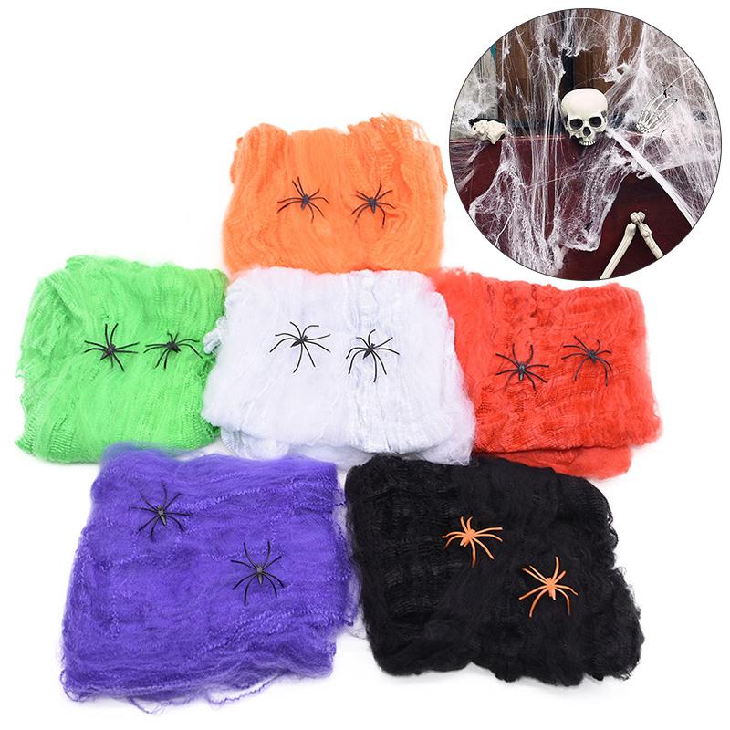 7Sizes Horror Decor Scary Party Halloween Cobweb House Decoration Spider Web White Stretchy