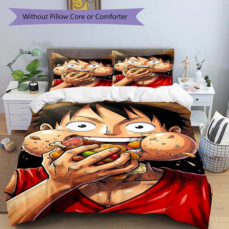 3pcs One Piece Adventure Bedding,Quilt Set Quilt Cover Pillowcase Home Birthday Gift (1 * duvet cover + 2 * pillowcase). S7280163