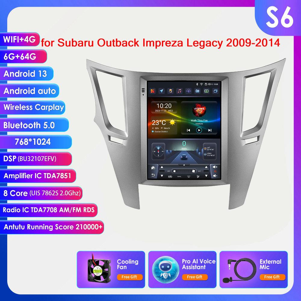 OSSURET 9,7" Android 13 беспроводной Carplay для Subaru Outback Impreza Legacy 2009-2014 GPS стерео автомобильный радиоприемник интеллектуальный мультимедийный плеер 4G BT 2 Din