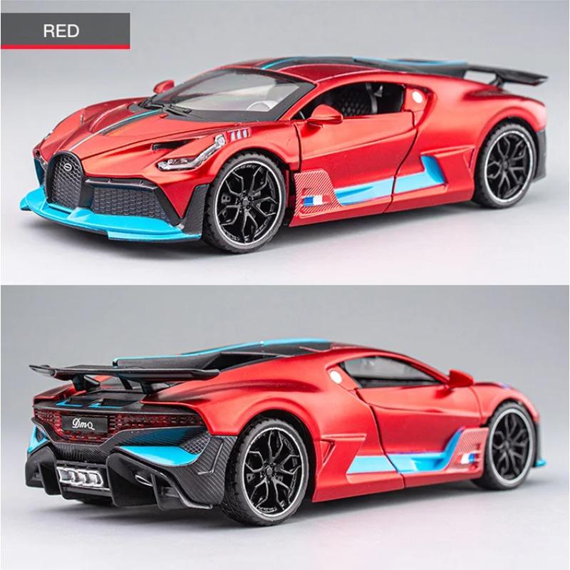 Игрушечная машинка 1/32 масштаба Bugatti Divo Металлическая игрушечная машинка из сплава Литые игрушечные машинки и игрушечные транспортные средства Модель машины Миниатюрная модель машинки Игрушки для детей Рождественский подарок