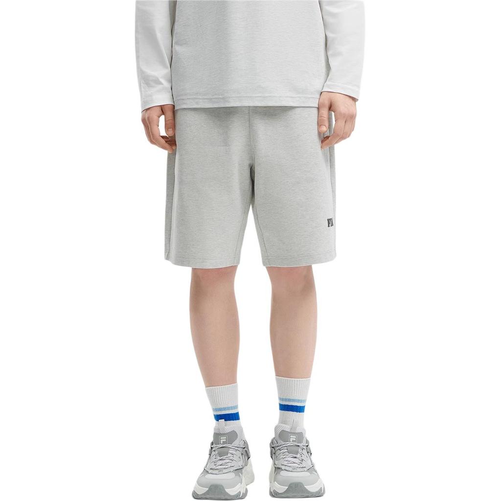 Fila Вязаные Свободные Однотонные Повседневные Шорты Мужские Шорты Цвет Слоновой Кости Цветочно-Серый F51M429601F-MG
