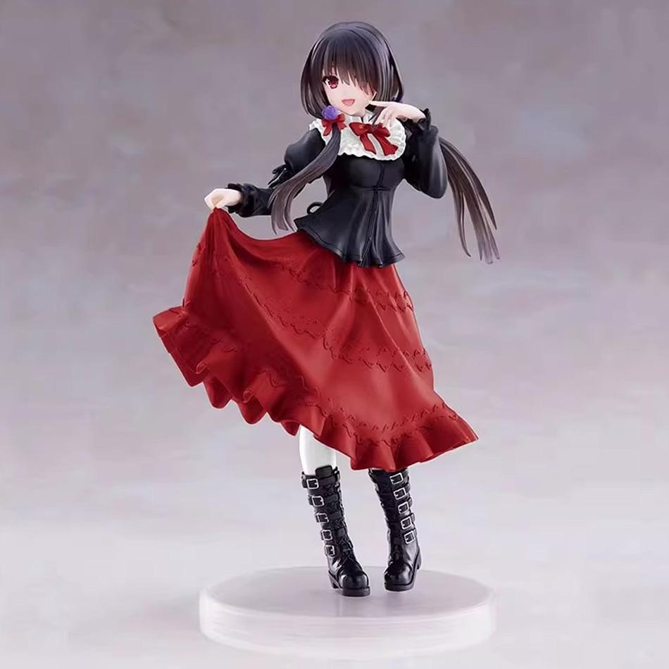 Горячая Фигурка Аниме Date A Live Токисаки Куруми Милая Девушка Модель Игрушка ПВХ Красное Платье Наряжаться Стоящая Модель Модель Машины Украшения Игрушки