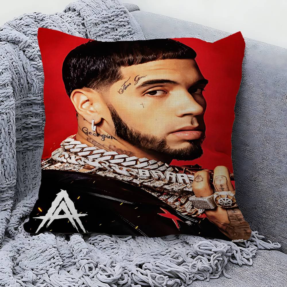 Подушка с принтом рэпера Real A-Anuel AA 45*45 см Наволочка Декоративная наволочка Для домашней подушки Наволочка для подушки на диван