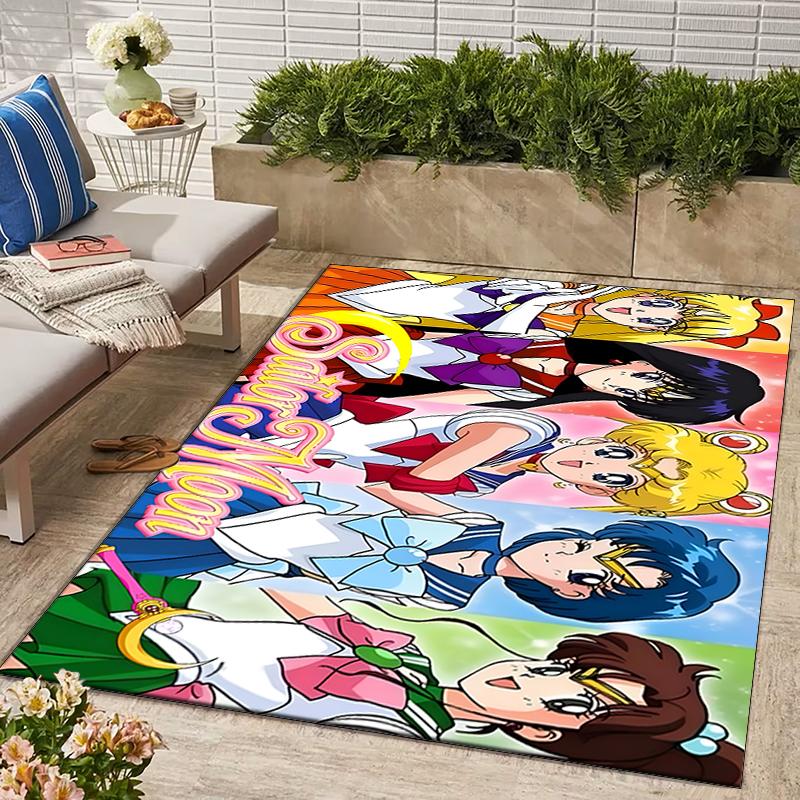 Sailor Moon Design Area Rug - Non-Slip, Soft & Cozy Floor Mat for Living Room, Bedroom, Office - Indoor/Outdoor Decorative Carpet