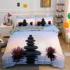 Zen Stone Green Bamboo Duvet Cover Set Nature Water Print Bedding Set Queen King Size Bedroom Decorative Comforter Cover 2/3 Pcs
