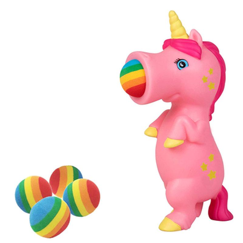 Colorful Cute Unicorn Squeeze Ball Shooter Foam Balls Kids Fun Fidget Toy Autism Sensory Stress Relief Portable Gadget Toy