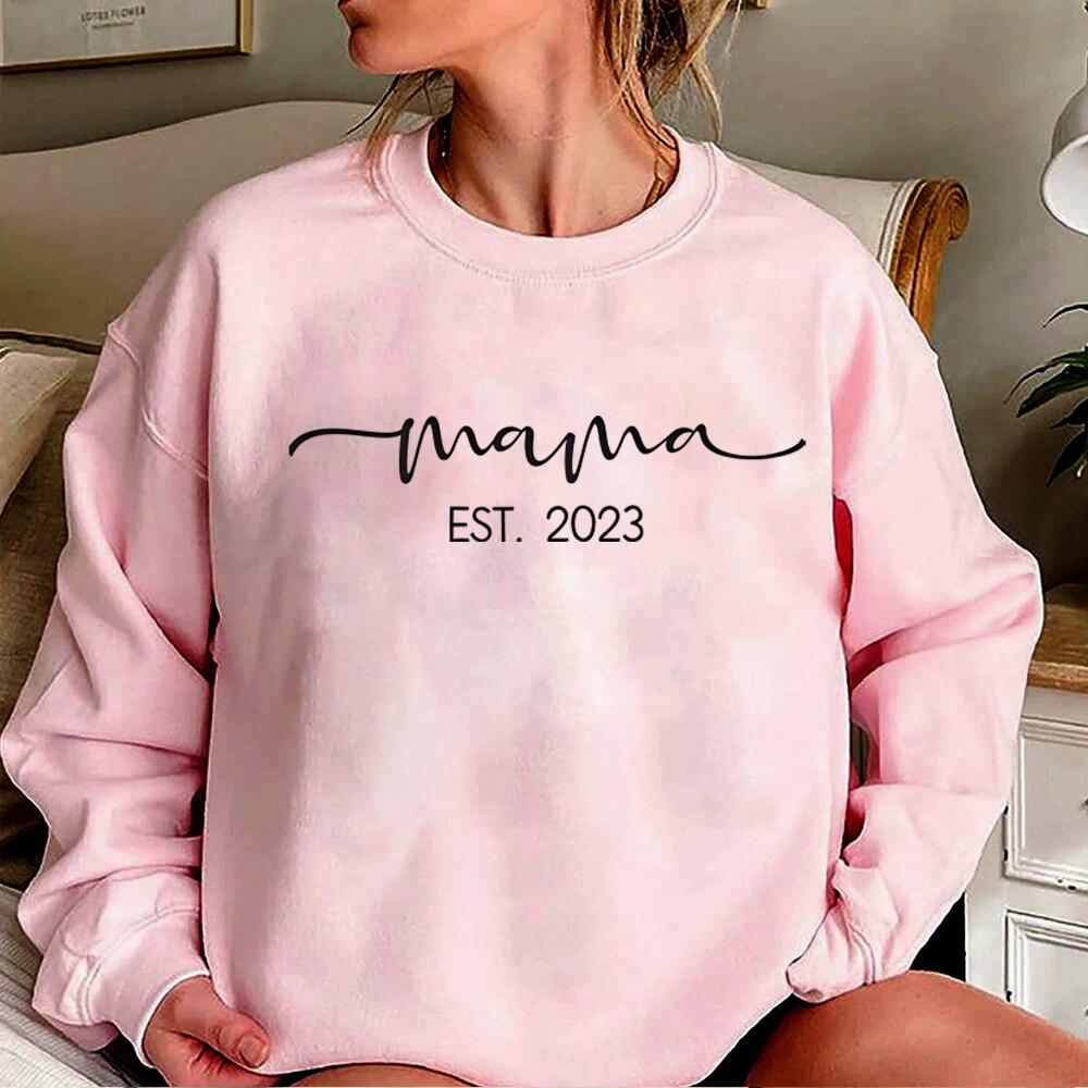 Mama Est 2023 толстовки Mom Life свитер Mama рубашки рубашка на день матери подарок для мамы женские модные эстетические толстовки топы