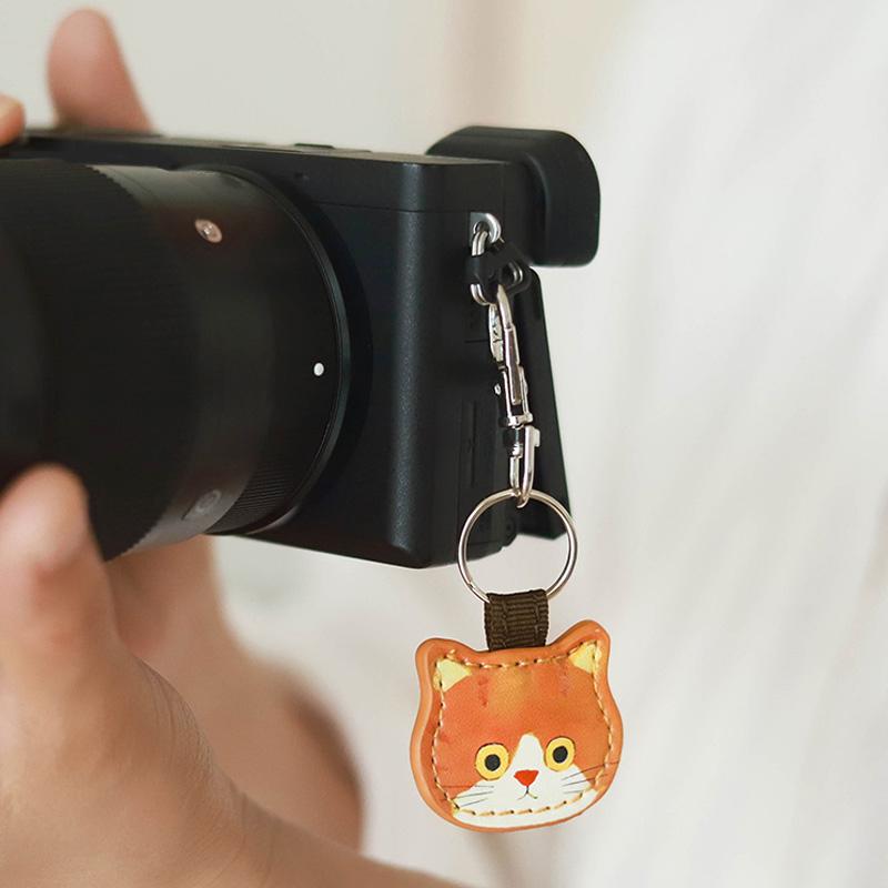 1PC Metal Cute Kitty Series Japanese Keychain Cartoon Leather Keyring Pendant Decorative Bag