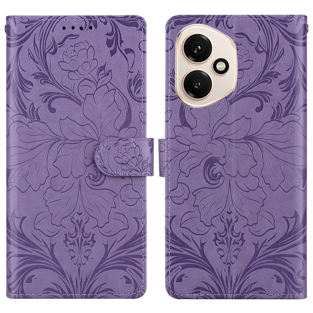 Для Honor 400 5G (Глобальный) Кожаный чехол с тисненым цветочным узором, кошелек-подставка, откидная крышка для телефона