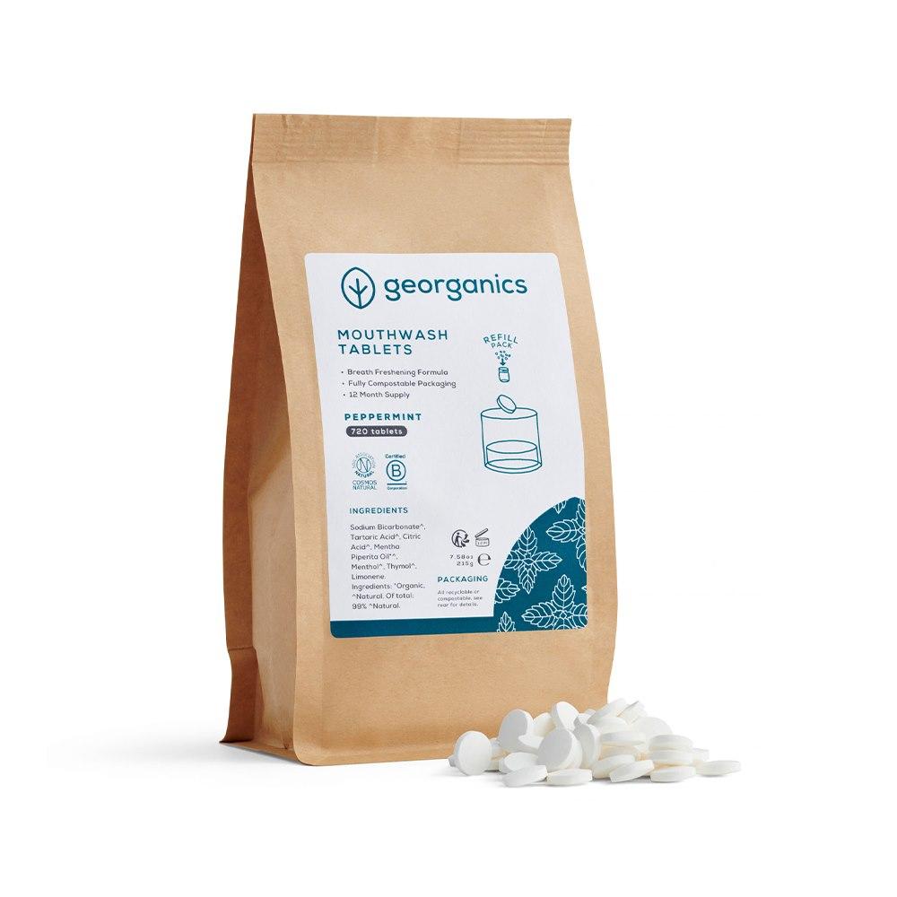 Georganics Natural Peppermint Mouthwash Tablets 720 Tabs