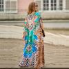EDOLYNSA Лето 2023 г., струящееся длинное платье в стиле бохо, большие размеры, купальник, пляжное платье с животным принтом, турецкий кафтан, платья Q1450