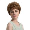 Женская мода Коричневые короткие полные парики Вьющиеся волосы Шиньоны Подарок Очаровательный