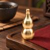 Decorative Gourd Ornament Brass Keychain Feng Shui Luck Charm Portable Pill Box for Travel Airtight Fob Waterproof Metal Medicine Container,