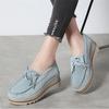 2025 Весна Женская обувь на платформе Кроссовки на плоской подошве Повседневная женская обувь из натуральной кожи Мокасины Туфли на танкетке Мокасины