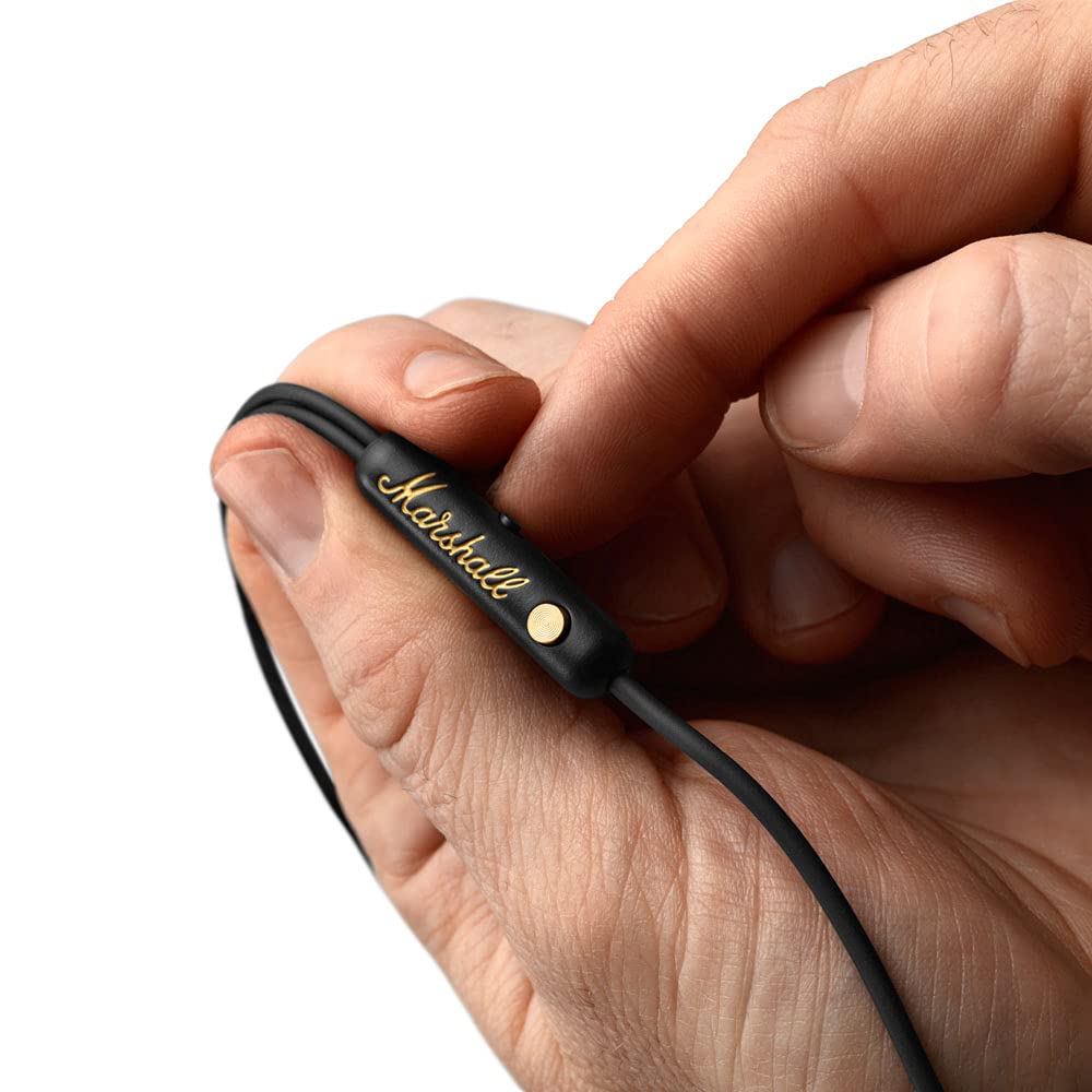 Внутриканальные наушники Marshall, Mode EQ, Черный и латунный, с регулировкой качества звука и поддержкой вызовов [Официальный японский продукт]