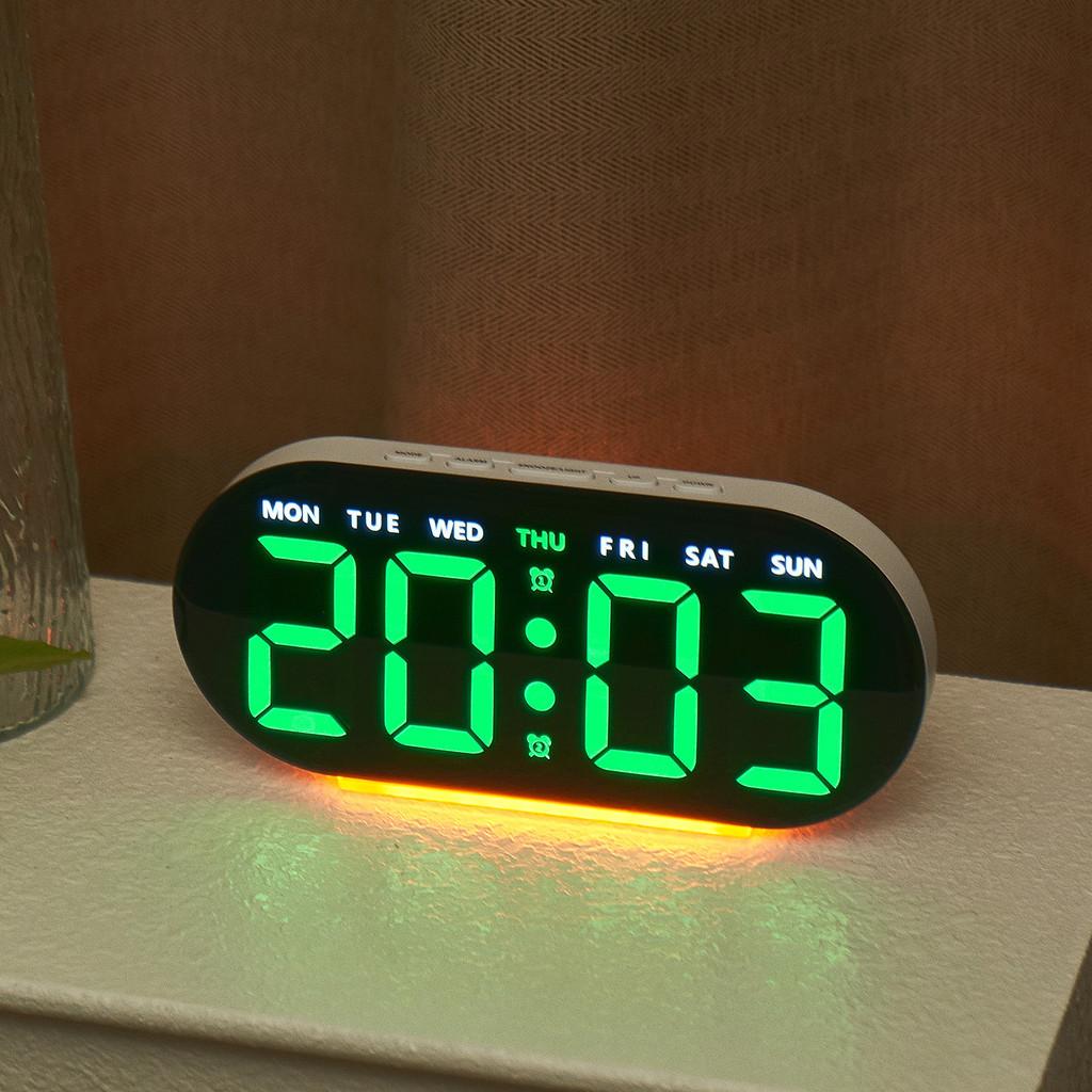 Multifunction Led Nightstand Clock With Temperature Calendar And Alarm For Bedroom Decor