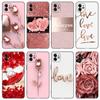 Love Rose Gold Style Phone Case For Apple iPhone 13 12 Mini 11 Pro XS Max XR X 8 7 6S 6 Plus SE 2022 2020 5S 5 Soft Black Cover