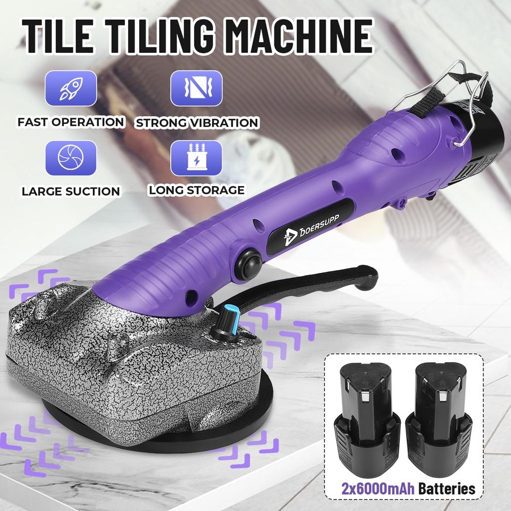1500W Tiling Tiles Machine Tile Vibrator Suction Cup 10 Gear Adjustable Automatic Floor Vibrator Leveling Tools with 2 Battery
