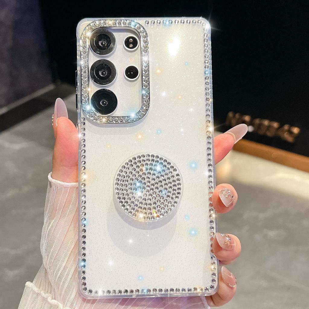 Подставка Gem Love подходит для мобильного чехла Samsung S25 Ultra, с флэш-бриллиантами S24, флэш-пудрой A56, модный A17
