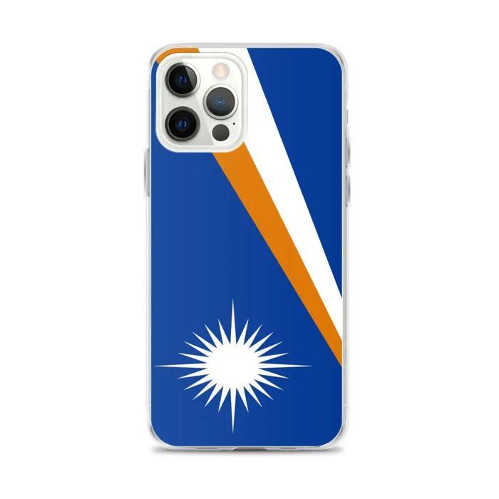 Coque Téléphone – Drapeau Îles Marshall – Compatible iPhone 12 Pro Max – Étui Souple – Résistant et Antichoc - Silicone - Pixelforma