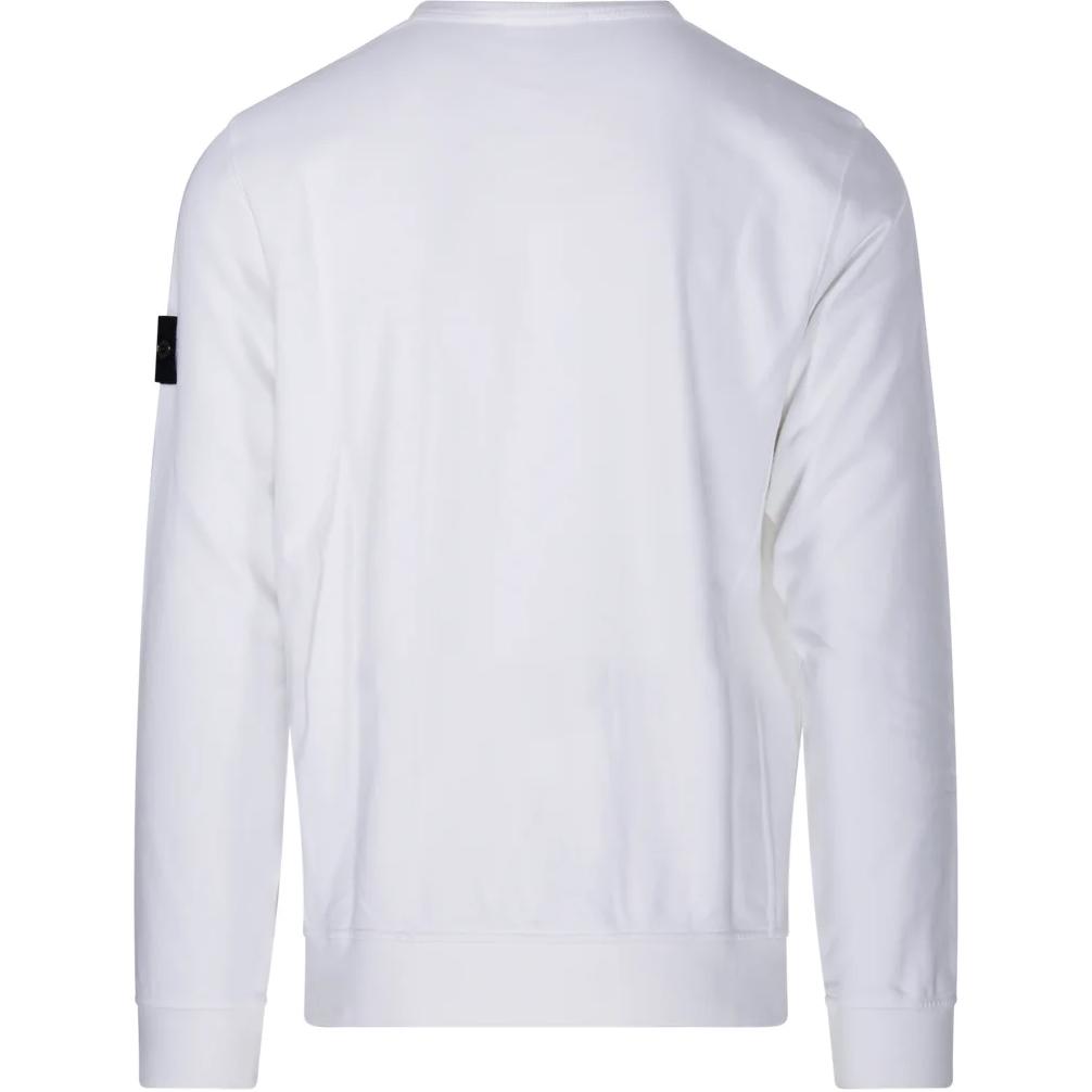 STONE ISLAND Флисовый свитшот с круглым вырезом, окрашенный в готовом виде, белый, мужской, уличная одежда 811562420-V0001