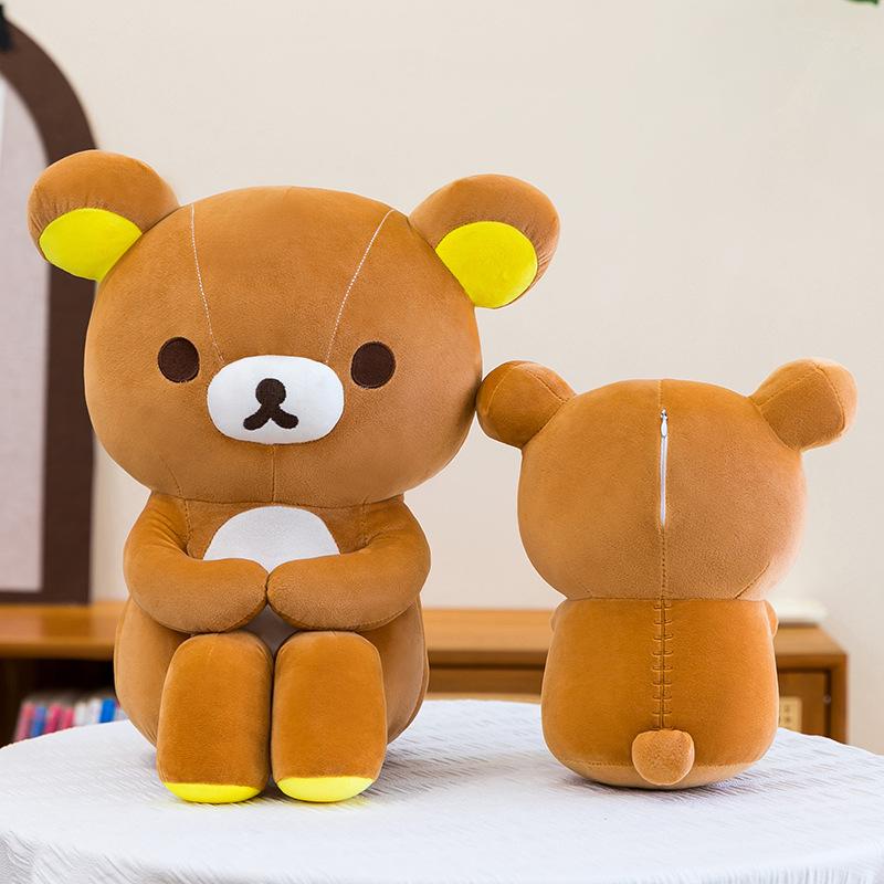 30 см Рилаккума Мультяшная Плюшевая Кукла в Позе Сидя с Обхватом Коленей Наполнитель из ПП Хлопка Украшение для Кровати Игрушка-Компаньон Подарок Девочке на День Рождения
