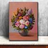 Абстрактный букет цветов в вазе, масло, холст, живопись, постеры и принты, настенные художественные фотографии, домашний декор для гостиной, без рамки