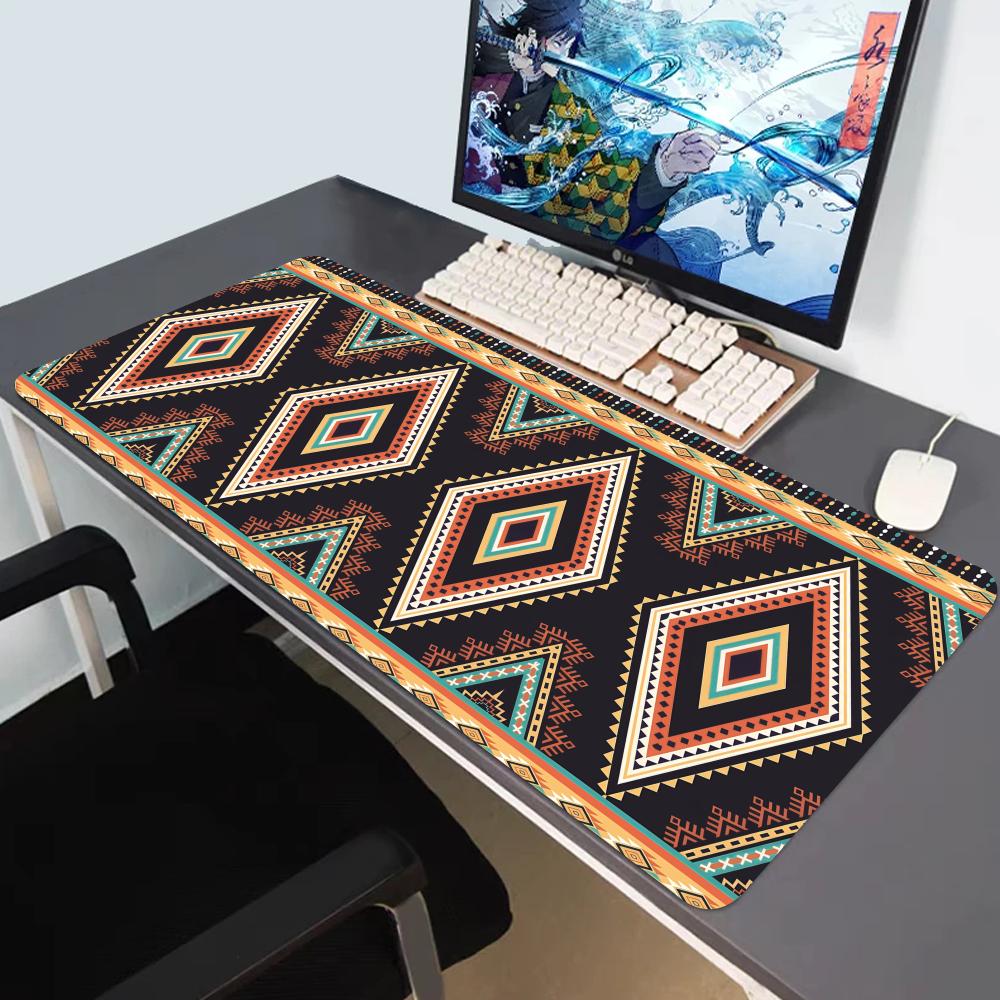 Hybxaxc Persian Mysterious Retro Pattern Mouse Pad Pc Gamer Rubber Mouse Mat Gaming Keyboard Office Rubber Overlock Desk Mat
