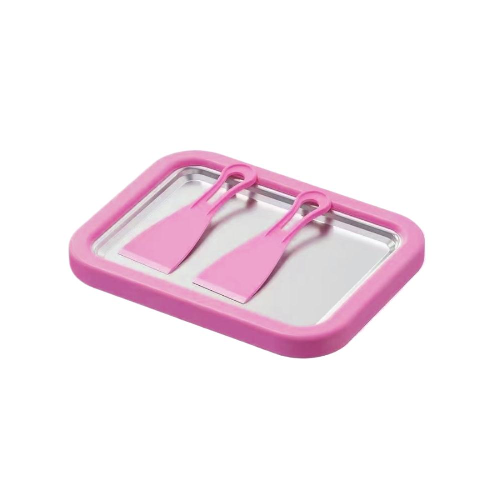 Multifunctional Household Frozen Yogurt Maker With 2 Scrapers Tools DIY Rolled Ice Cream Maker DIY Cold Sweet Fried Ice Pan