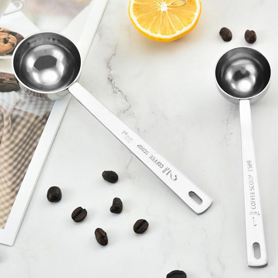 Stainless Steel Measuring Spoon Long Handle Coffee Scoop Spoon Tablespoon 5ml 10ml 15ml 20ml 30ml Cooking Measurement Tool for Ground Coffee