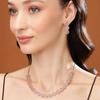 Rose Gold Plated Zirconia Rotating Shiny Necklace Set for Women