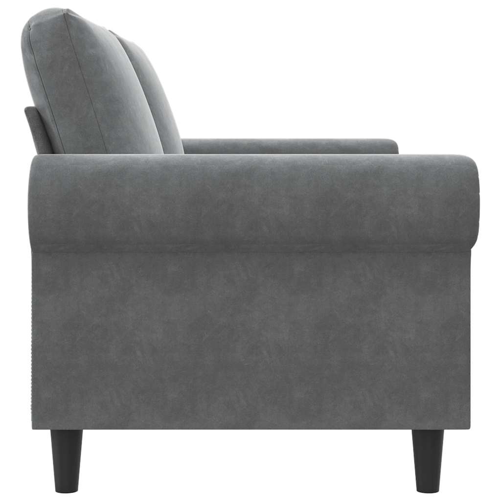 Vidaxl Sofa 2-Osobowa, Ciemnoszary, 140 Cm, Tapicerowana Aksamitem