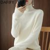 Women's Fashion Casual Fall Winter Solid Color Print Long Sleeve High Neck Sweaters